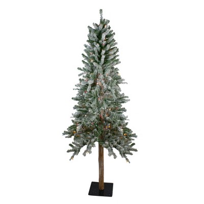 Northlight 6' Pre-Lit Flocked Alpine Artificial Christmas Tree - Multi Lights