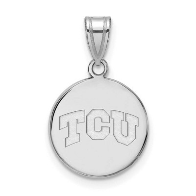 Black Bow Jewelry 14k White Gold Texas Christian Horned Frogs NCAA Medium Pendant