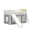 Max & Lily Twin over Twin Low Bunk Bed with Slide and Curtain for Kids - 2 of 4