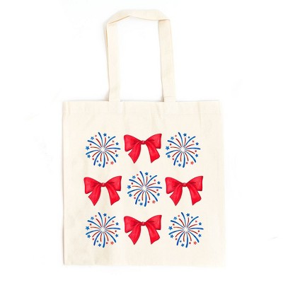 City Creek Prints Coquette Firework Chart Canvas Tote Bag - 15x16 - Natural
