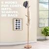 Kings Brand Furniture - Metal Freestanding Hall Tree Coat Rack Stand for Bedroom, Hallway, Entrance, Office,  Hats Coats Scarves - 3 of 4