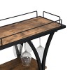 NicBex Mobile Kitchen Island Cart Metal Frame Kitchen Storage Cabinets with 3 Tier Shelves and Bottles Rack for Kitchen - 4 of 4