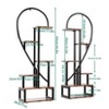 6 Tier Metal Plant Stand:2 Pack Industrial Half Heart-Shaped Plant Holder Multiple Metal Flower Pots Display Shelf with Hooks for Home Garden - 3 of 4