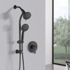 ALEXOUN  Drill-Free Stainless Steel Slide Bar Combo Rain Showerhead 7-Setting Hand, Dual Shower Head Spa System (Rough-in Valve Included) - 4 of 4