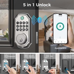 LNDU Keyless entry deadbolt door lock with handle - 1 of 4