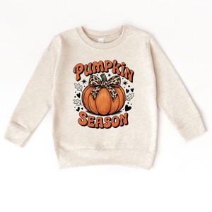 The Juniper Shop Coquette Pumpkin Season Leopard Toddler Sweatshirt - 5/6T - Natural - 1 of 4