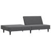 vidaXL 2-Seater Velvet Sofa Bed - Convertible Loveseat Couch, Dark Gray, Versatile Sleeper for Living Room/Dorm/Office - 3 of 4