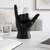 Decorative Stoneware Ceramic Hand Sculpture with Shaka Gesture Silhouette Contemporary Abstract Accent Art Figurine Modern Handcrafted Display Object - 3 of 4