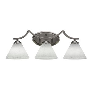 Toltec Lighting Zilo 3 - Light Vanity in  Graphite with 7" White Muslin Shade - 1 of 1