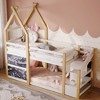 VYNXARIA Twin over Twin House Bunk Bed with Storage Staircase and Blackboards - 2 of 4