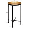 Kate and Laurel Celia Round Metal Tea Table, 14x14x25.75, Black and Gold - 2 of 4