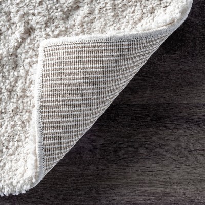 Reversible Beige Shag Rectangular Area Rug with Easy Care