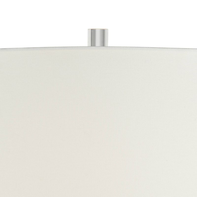 Possini Euro Design Modern Table Lamp 33 1/2" Tall Gray Swirl Brushstroke Ceramic White Drum Shade for Living Room Bedroom House, 3 of 10