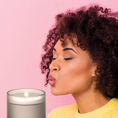 Frosted Charcoal Flameless Candle Diffuser with Essential Oil