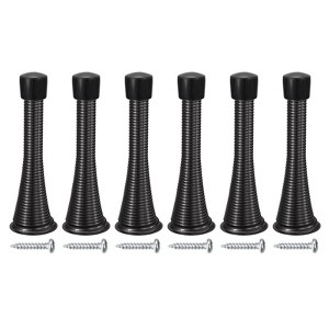 Unique Bargains Spring Steel Rubber Head Anti-Rust Plating Door Stop 6 Pcs - 1 of 4