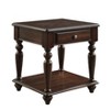 Vynxaria Modern Traditional End Table with Drawer and Bottom Shelf, Espresso Finish, 24"x22"x24"H - 4 of 4