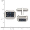 Chisel Stainless Steel Polished with Black and Blue Carbon Fiber Inlay Cuff Links - 2 of 4