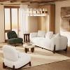 Mid Century Modern White Sofa with Lamb Wool Fabric, Upholstered Living Room Sofa with Waist Cushion - Morden Fort - 2 of 4