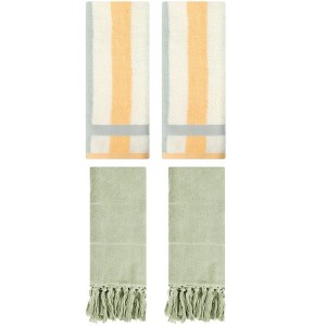 REGALWOVEN 4 Pcs Cotton Bathroom Hand Towels for Home Decoration - 1 of 4