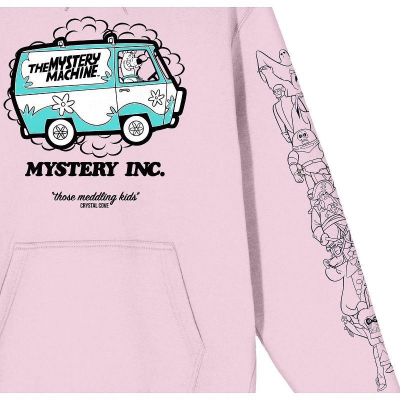Scooby Doo Mystery Inc Local Ad Long Sleeve Cradle Pink Men's Hooded Sweatshirt, 2 of 3