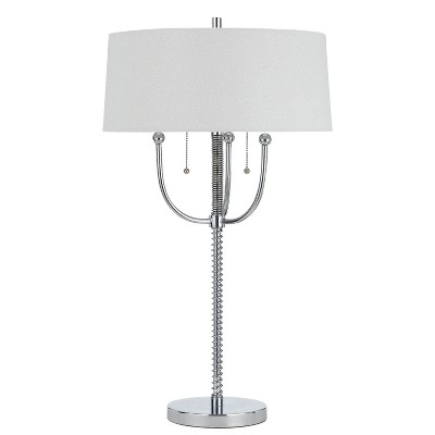 Cal Lighting 60W X 2 Lesinametal Floor Lamp with Linen Shade