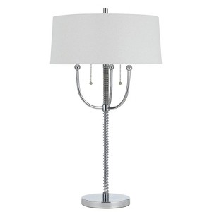 Cal Lighting 60W X 2 Lesinametal Floor Lamp with Linen Shade - 1 of 3