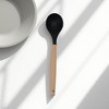 Unique Bargains Spoon Hand Wash Only Large Solid Spoon Silicone Wooden Handle 12.6" 1 Pc - 2 of 4