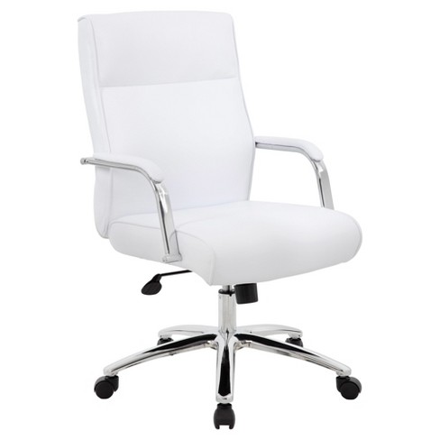 Boss Office Products Modern Executive Conference Chair White : Vinyl ...