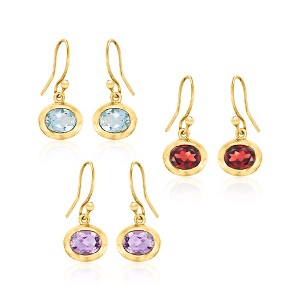 Ross-Simons 6.80 ct. t.w. Multi-Gemstone Jewelry Set: 3 Pairs Of Drop Earrings in 18kt Gold Over Sterling - 1 of 4