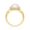 Ross-Simons 10mm Mabe Pearl and .30 ct. t.w. CZ Ring in 18kt Gold Over Sterling - 4 of 4