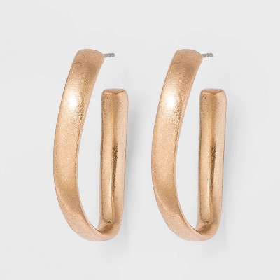 Twisted Oval Hoop Earrings - Universal Thread™ Gold