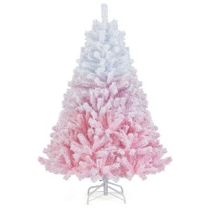 Resenkos 2025 5-Ft Artificial Christmas Tree with 456 Tips and Metal Stand - White/ - 1 of 4