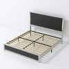Accent Bed Frame Modern Upholstered Headboard with Rivet Detail for Bedroom 76.89"W - 3irtyhousy - 3 of 4