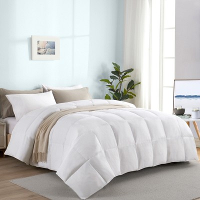Peace Nest Year Round White Down Feather Fiber Comforter with Cotton Cover