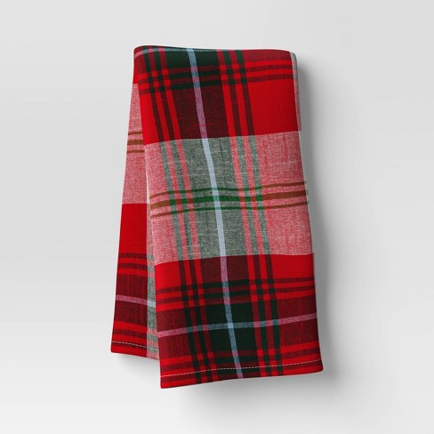 Plaid Kitchen Towel Threshold Abstract Pattern Quick Dry 100 Cotton Oeko tex Certified Christmas Design 18 x28 Target