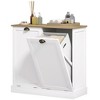 HOMCOM Dual Tilt out Laundry Hamper Cabinet with 2 Removable Basket, Modern Bathroom Storage Cabinet with Shaker Doors and Handles, White - 4 of 4