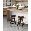 Set of 2 Steampunk Bar Stools with Adjustable Height and Swivel Seat, 24.6-29.3 Inch Counter Stools with Footrest, Vintage Industrial Style - 2 of 4