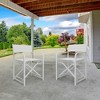 Aoodor Outdoor Patio 2-Pack 34" Director's Chairs - Portable Bar Height Seating with Folding Aluminum Frame, 246 lbs Capacity - 2 of 4