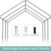 Outdoor 12×20 FT CarPort, Car Tent with Removable Roof and Side Walls, Portable Car Tent Garage with Adjustable Peak Height-Coolbibila - 3 of 4