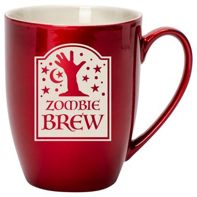 100 North Magic Potion 10 Ounce Cardinal Red Metallic Finish, Comfortably Fits Your Hands, New Bone China Coffee Tea Cup Mug, Zombie Brew