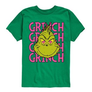 Boys' - Dr. Seuss - The Grinch Face Heart Eyes Short Sleeve Graphic T-Shirt - 1 of 4