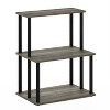 Furinno 3-Tier Ladder Kitchen Rack Storage Shelf Microwave Stand Open Shelves for Kitchen&Living Room&Home Storage,French Oak Grey/Black - 4 of 4