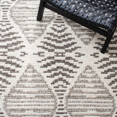 Gray Geometric Hand-Knotted Wool 6' x 9' Area Rug
