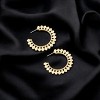Slickblue Women's Earrings, Boho Sunflower Floral Metallic Hoop Style, Earring Post Closure, Gold, 1.5" - 2 of 3