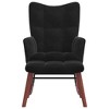 vidaXL Rocking Chair with Ottoman Black Velvet - 3 of 4