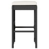 vidaXL Patio Bar Stools with Cushions - 4 pcs Black Poly Rattan - Weather-Resistant, Robust Steel Frame, Thick Cushions - Ideal for Garden/Deck - 4 of 4