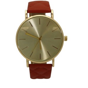 Olivia Pratt Quilted Detail Leather Strap Watch - 1 of 4