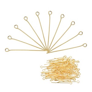 Unique Bargains DIY Craft Necklaces Bracelets Earrings Jewelry Making Iron 21 Gauge Eye Pins 500 Pcs - 1 of 4