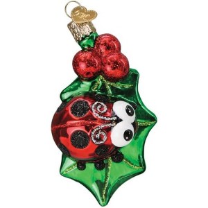 Old World Christmas Blown Glass Ornament for Christmas Tree, Holly Ladybug - 1 of 4