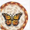 Earth Rugs Monarch Butterfly Coaster – 5"x5" Braided Jute with Hand-Printed Monarch Design for Nature, Garden, or Rustic Decor - 2 of 3